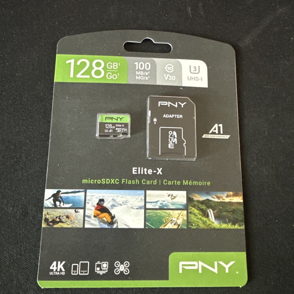 PNY Elite-X 128GB MicroSDXC Memory Card 100MB/s U3 V30 A1 4K Video Android New